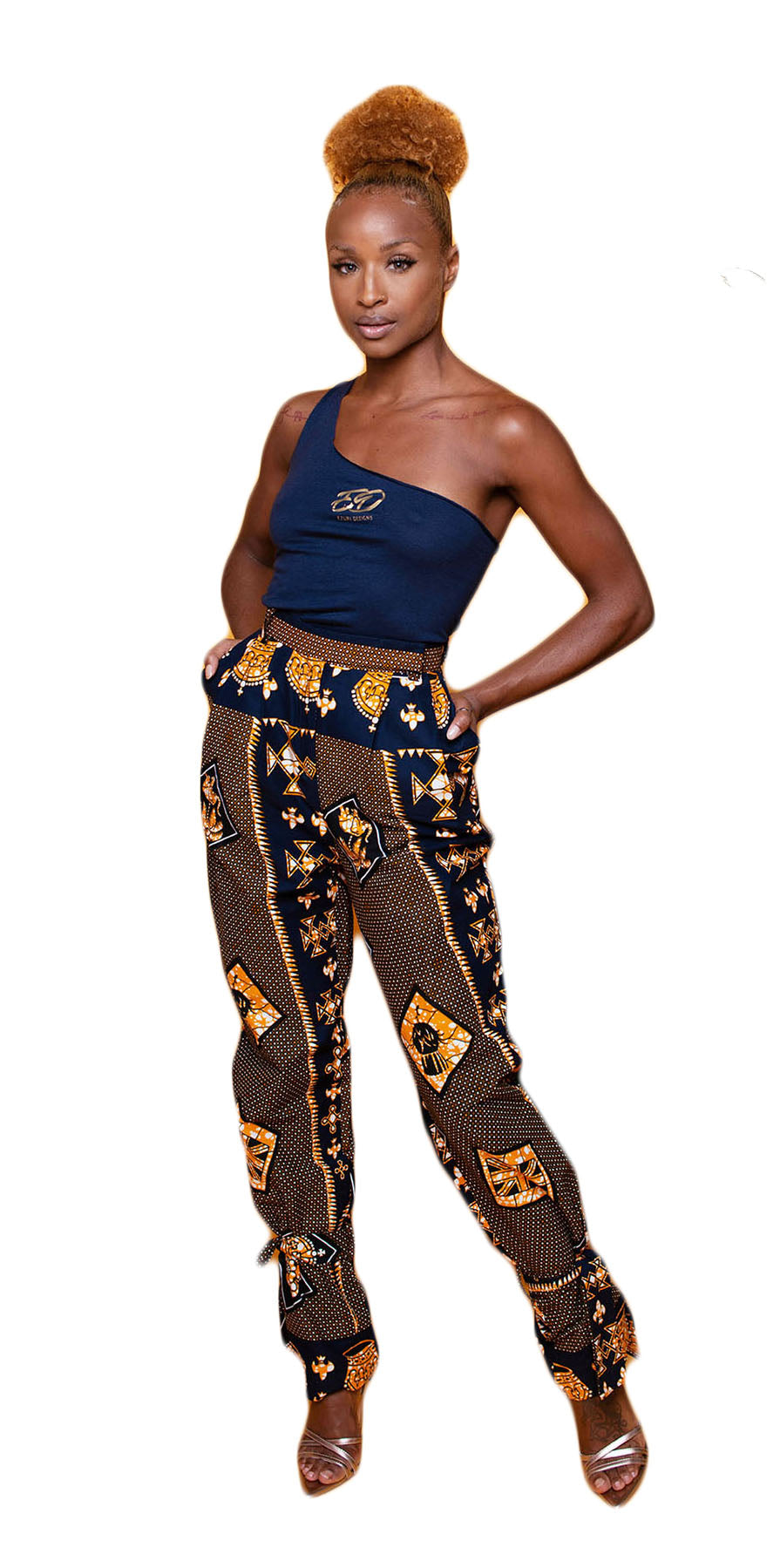 African Print Pink Trouser