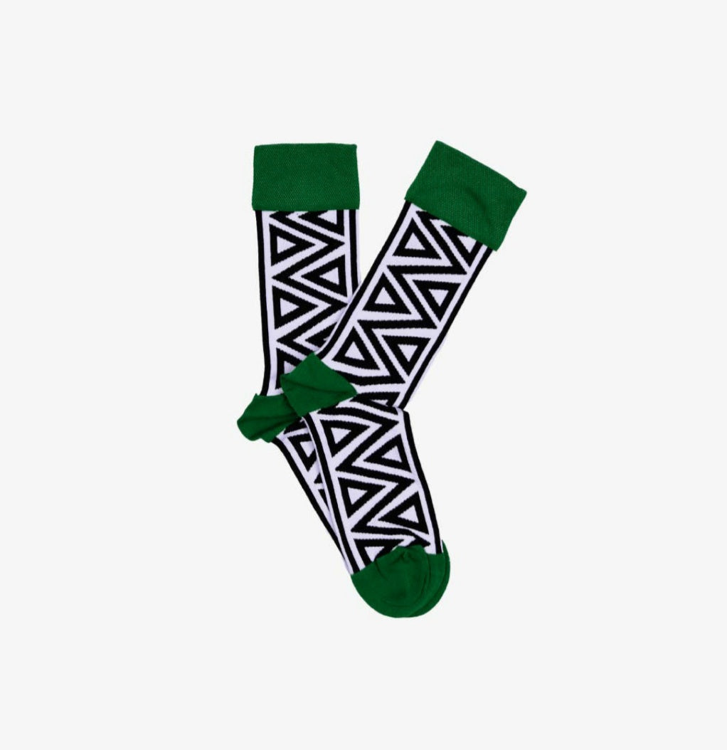 Triangles Socks - Green (L)