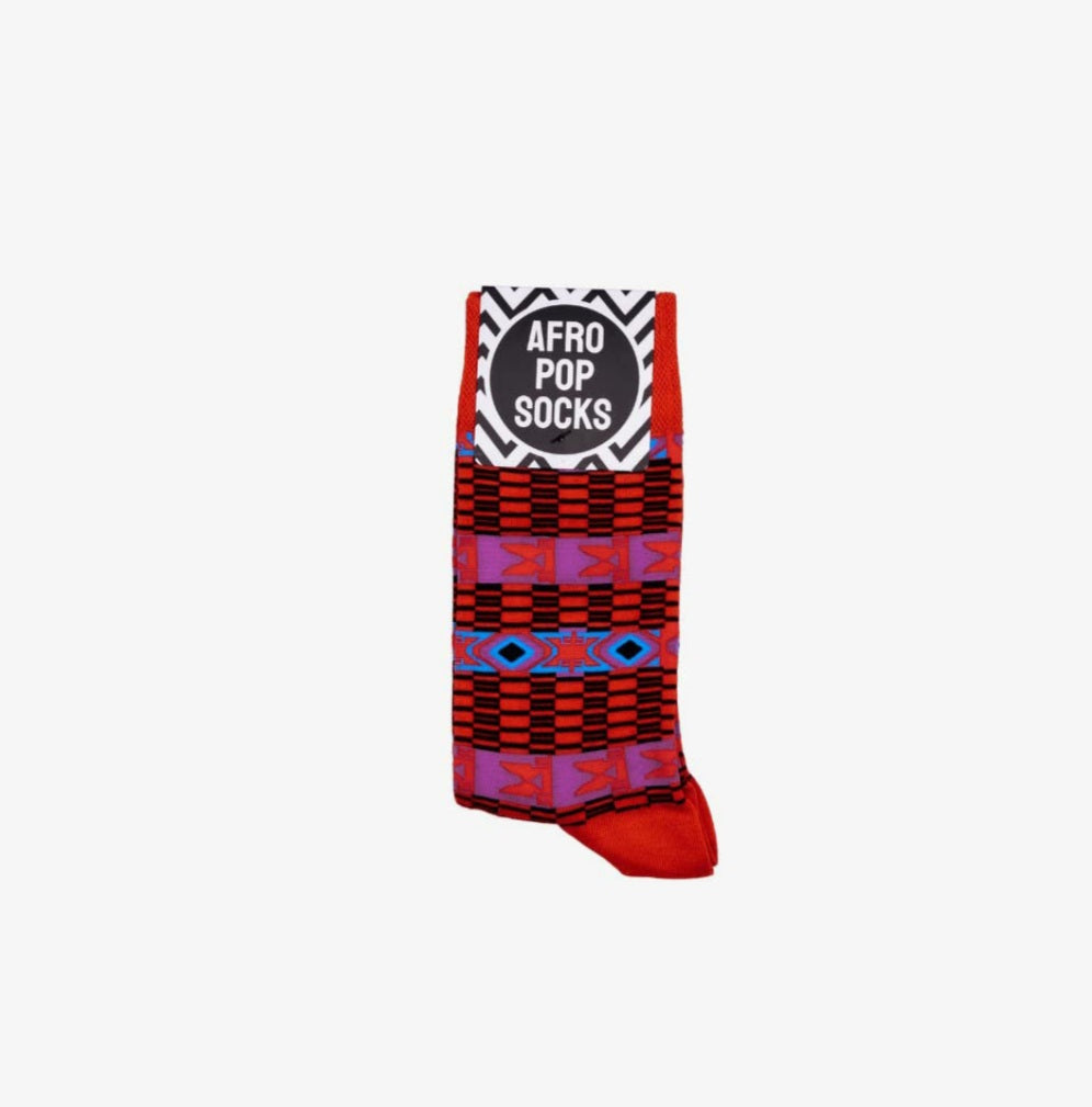Tribal Red Socks (L)