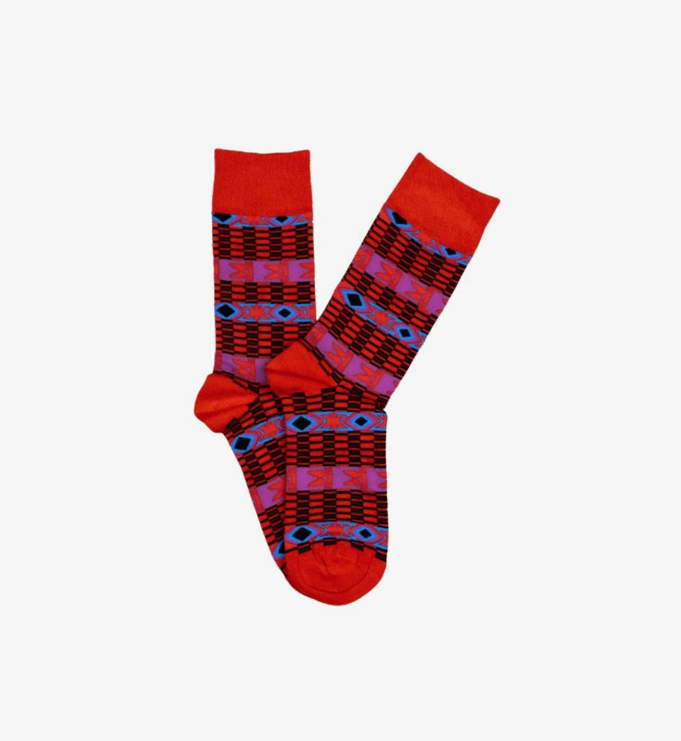 Tribal Red Socks (M)