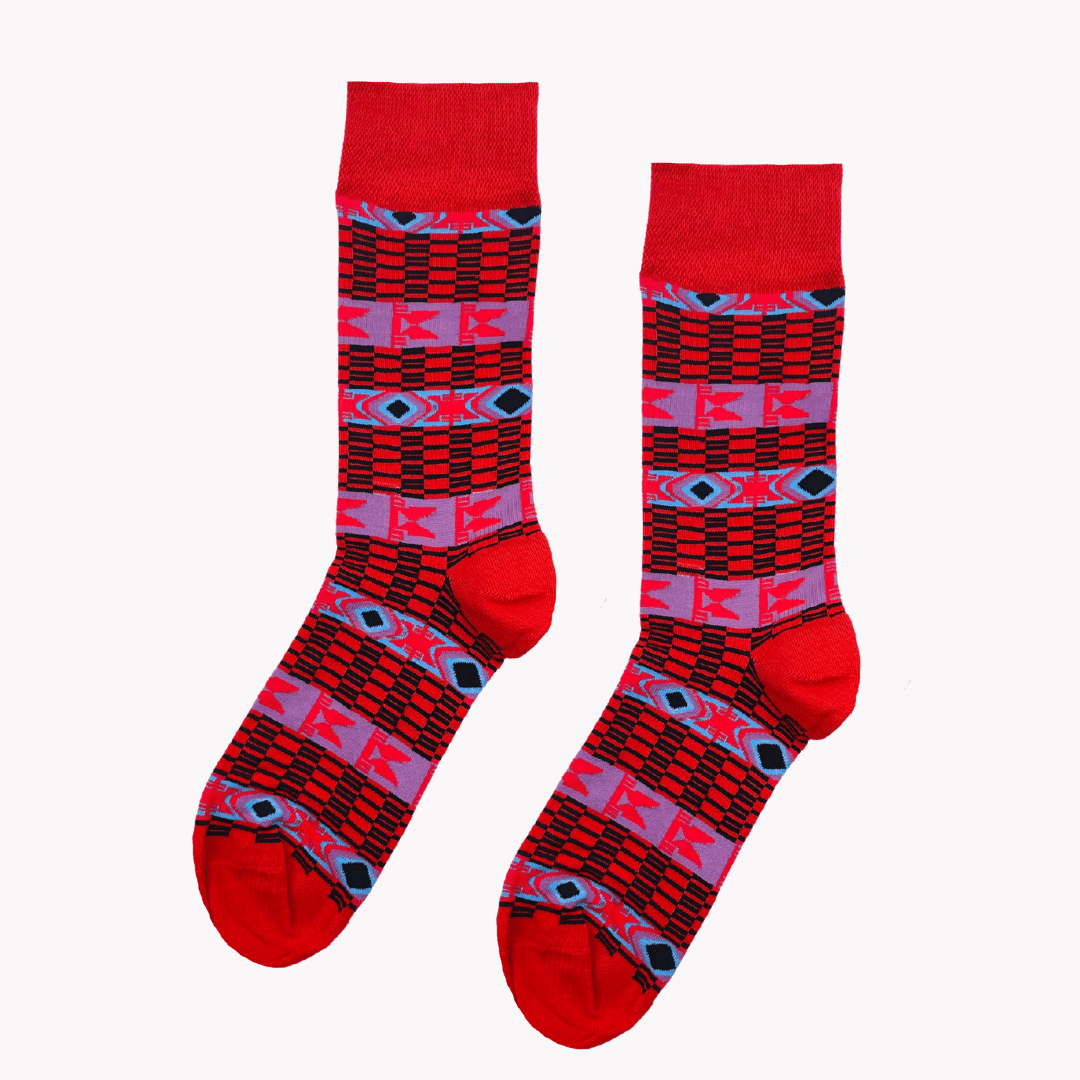 Tribal Red Socks (M)